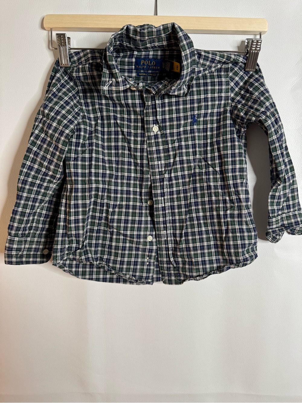 Ralph Lauren Boys' Green & Navy Plaid Button-Down Shirt